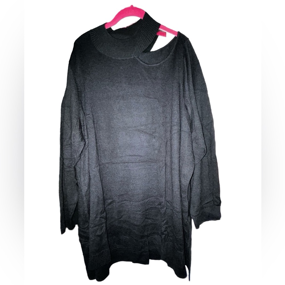 Colleen Lopez Black Shoulder Cut Out Sweater NWOT